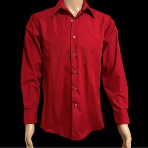 Arrow 1851 Men’s Xtreme wrinkle-free Dress Shirt Poplin. Beautiful Red color.